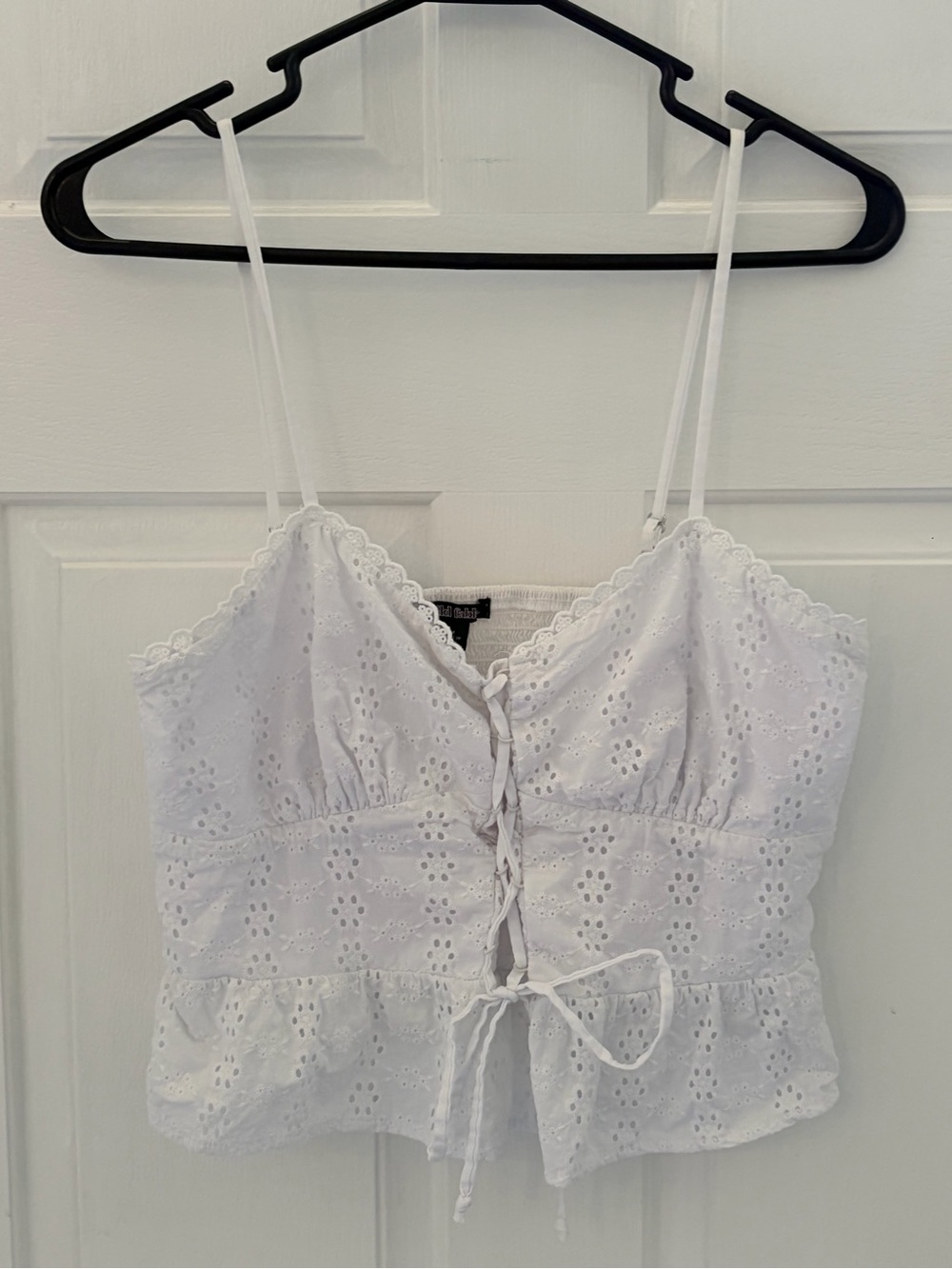 wild fable White Eyelet Tie-Front Cami